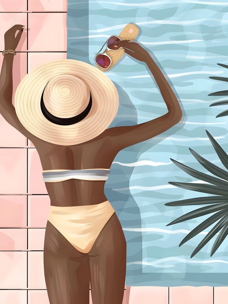 Illustration Of A Woman At The Pool 1