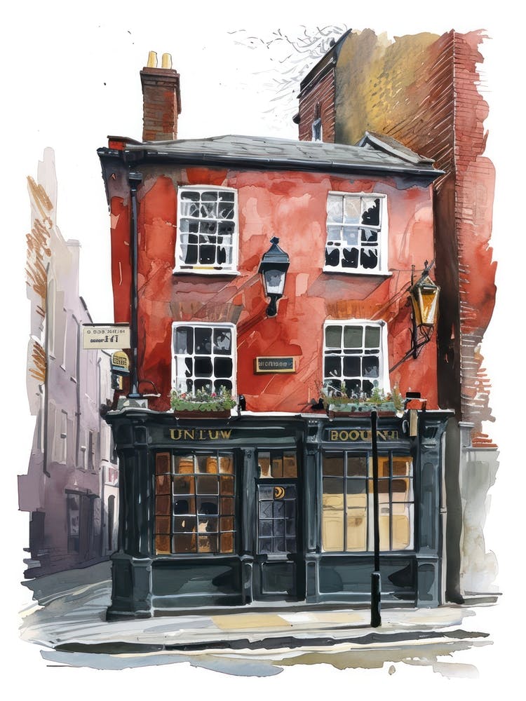 Greenwich London Borough   Street Watercolour 1
