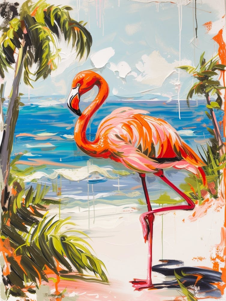Greater Flamingo East Africa Kenya Tropical Illustration 2