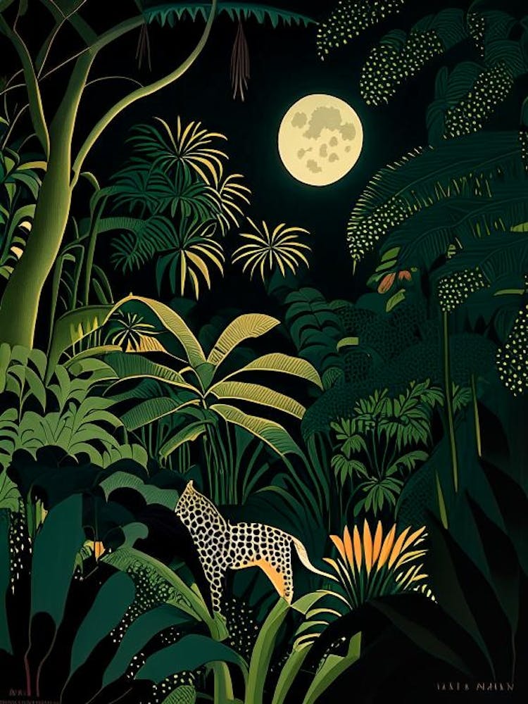 Jungle Night 1 Rousseau Inspired