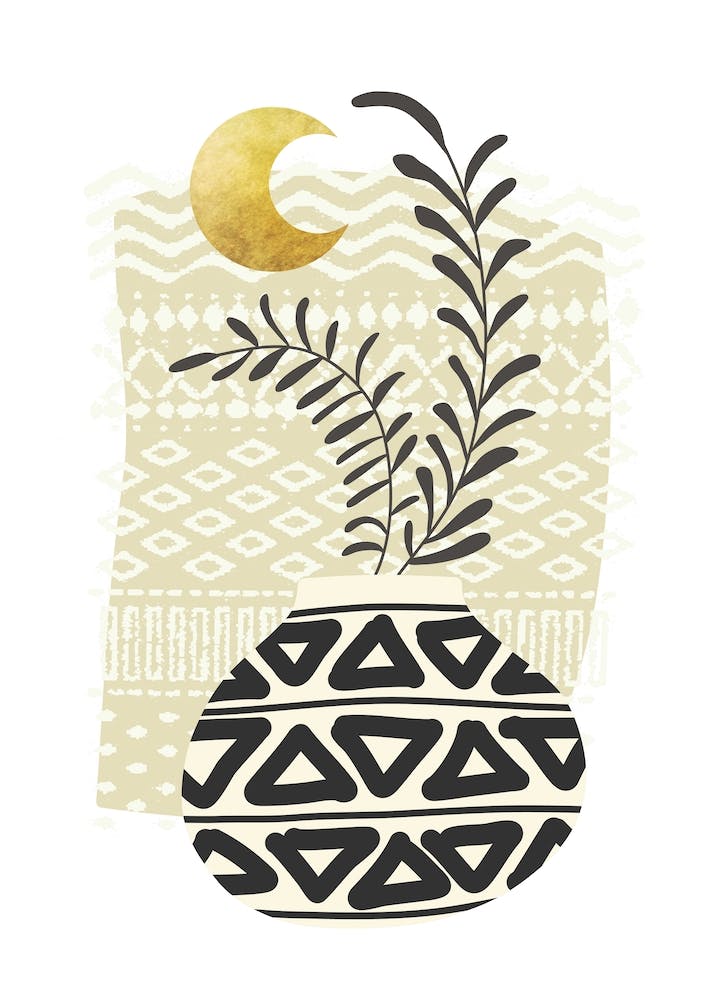 Plant Under A Golden Moon