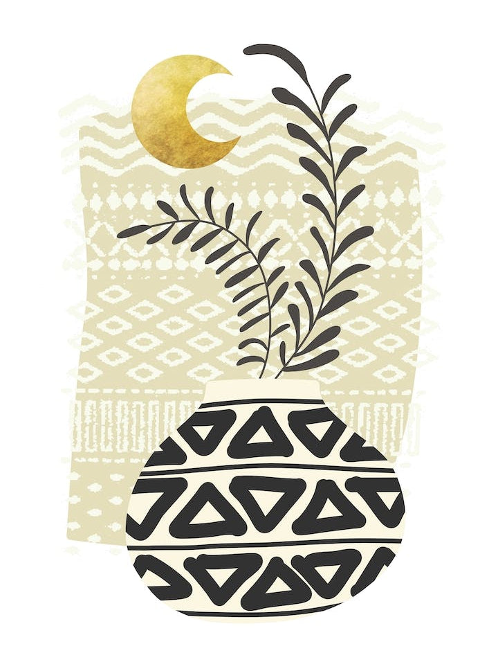 Plant Under A Golden Moon