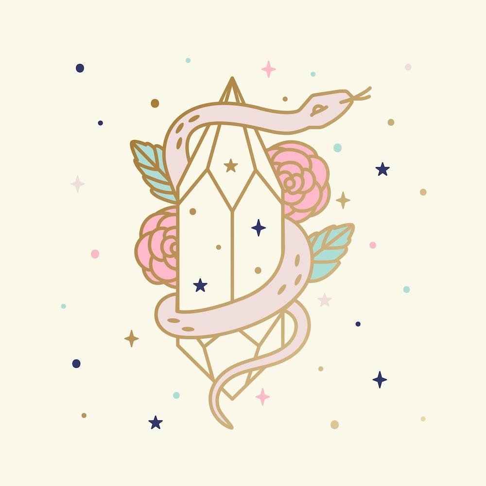 Magical Snake And Crystal