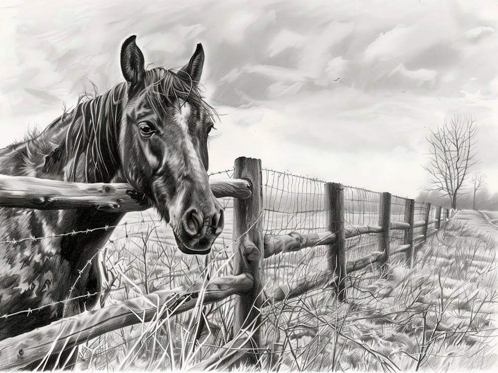 Horse In The Field 1