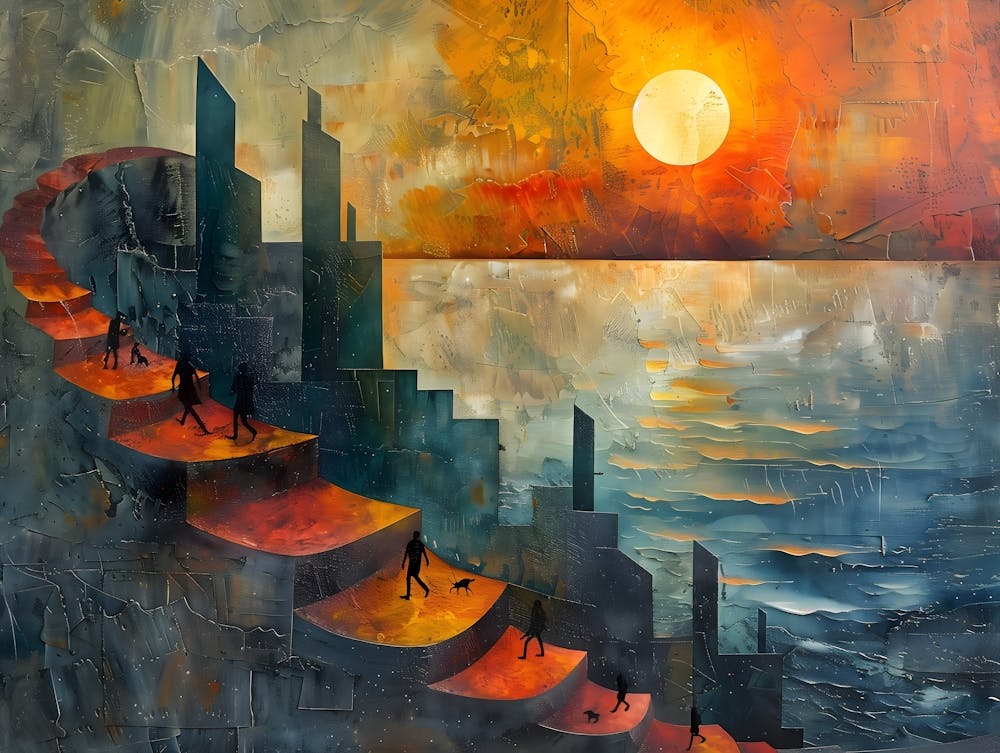 Sunset In The City, Cubism 1