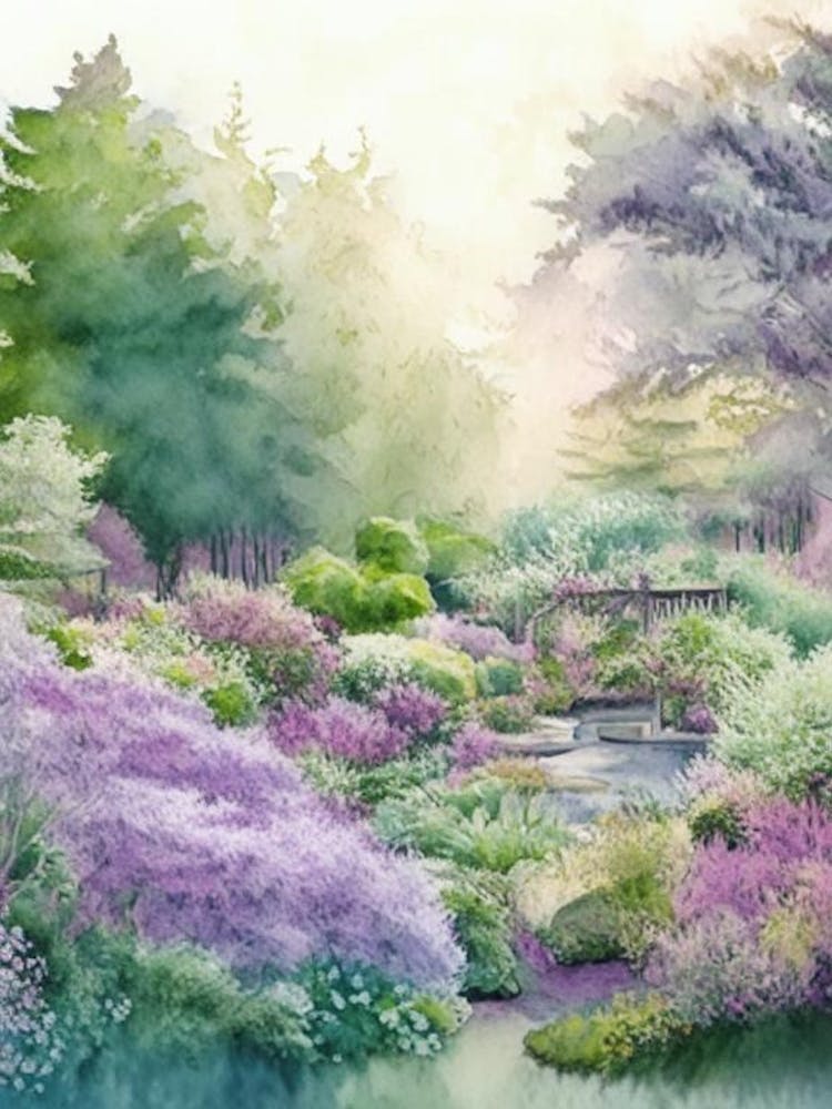 Bellevue Botanical Garden, Usa Pastel Watercolour