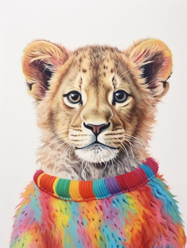 Baby Animal Wearing Sweater Lion 2