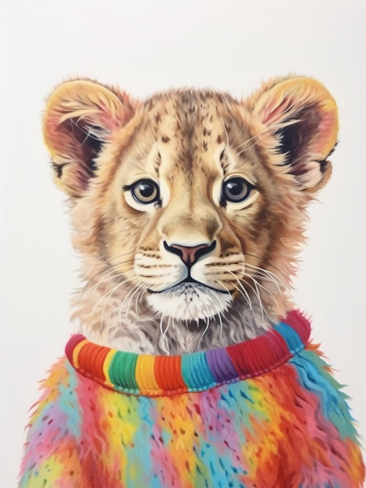 Baby Animal Wearing Sweater Lion 2