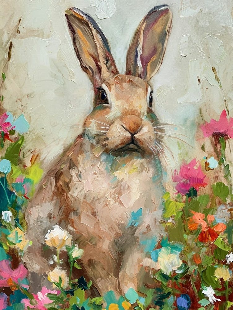 Blanc De Hotot Rabbit Painting 4