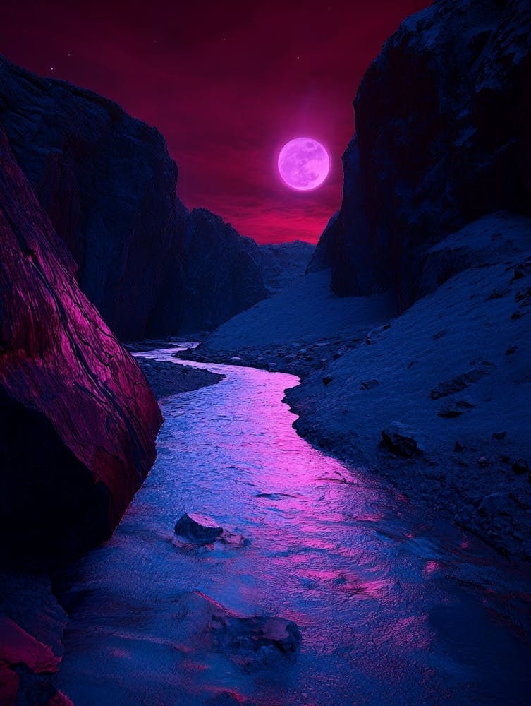 Purple Moon Over A River