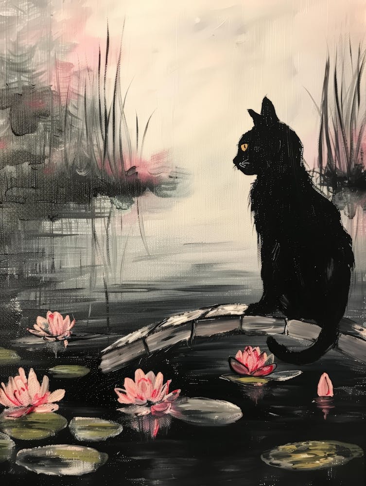 Cat In Pond 1