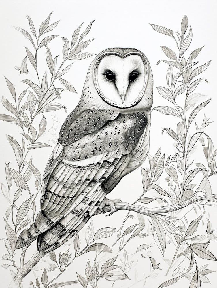 Oriental Bay Owl Drawing 2