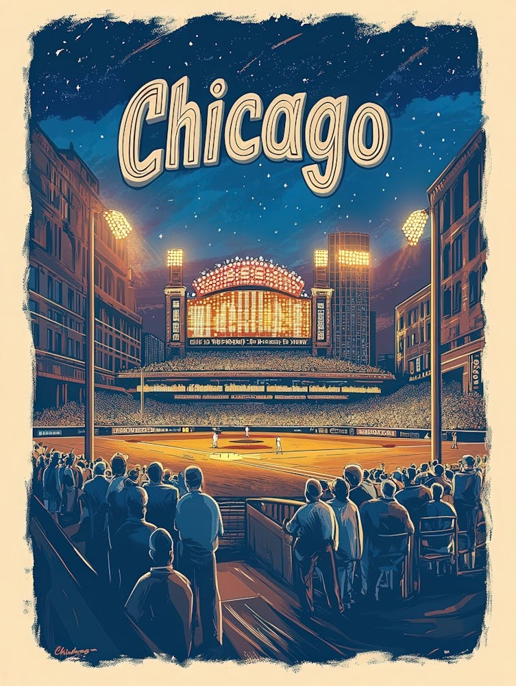 Aihrgdesign A Retro Travel Poster For Chicago Featuring The H 3f6da962 81eb 4ee1 8a70 3bda82c567ea 2