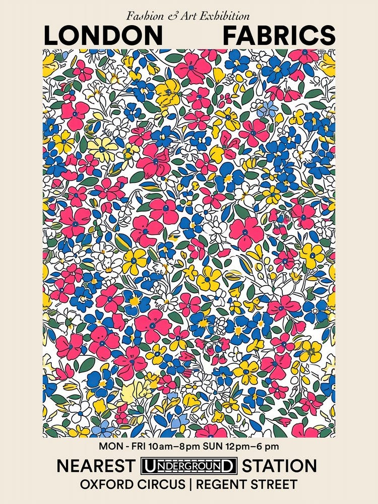 Poster Flores Vista London Fabrics Blumenmuster 3