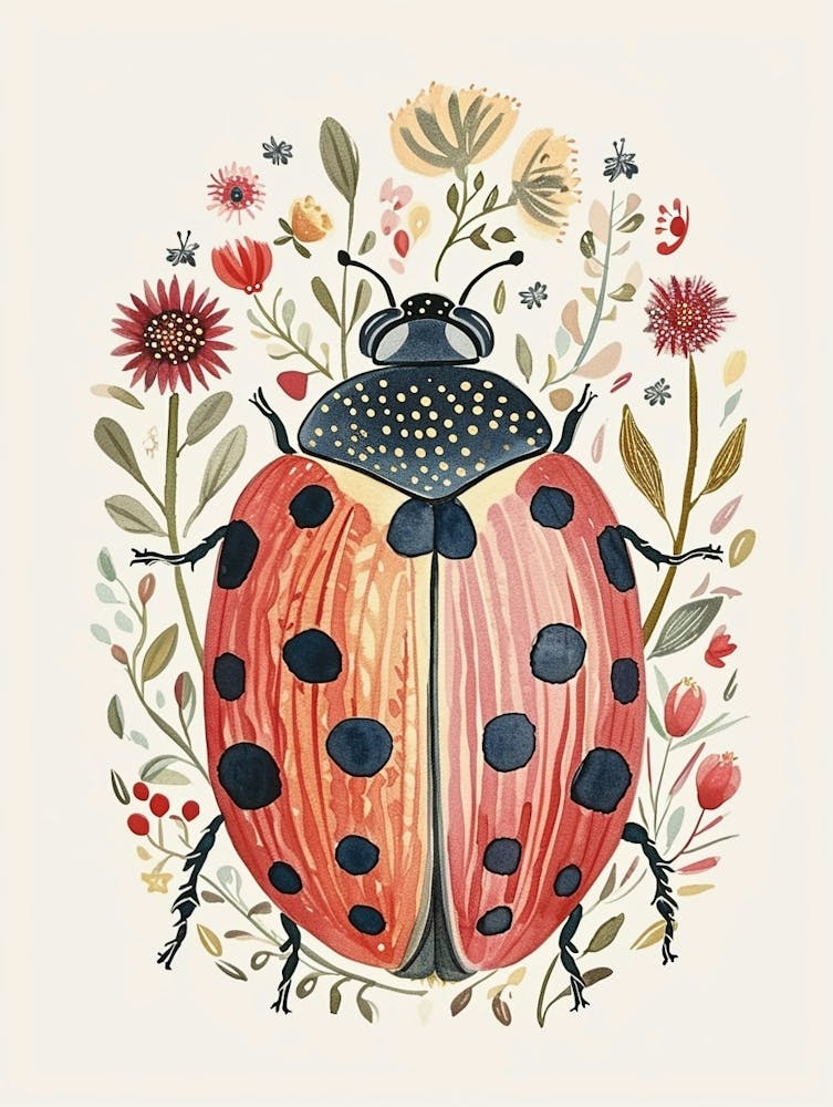 Colourful Insect Illustration Ladybug 23