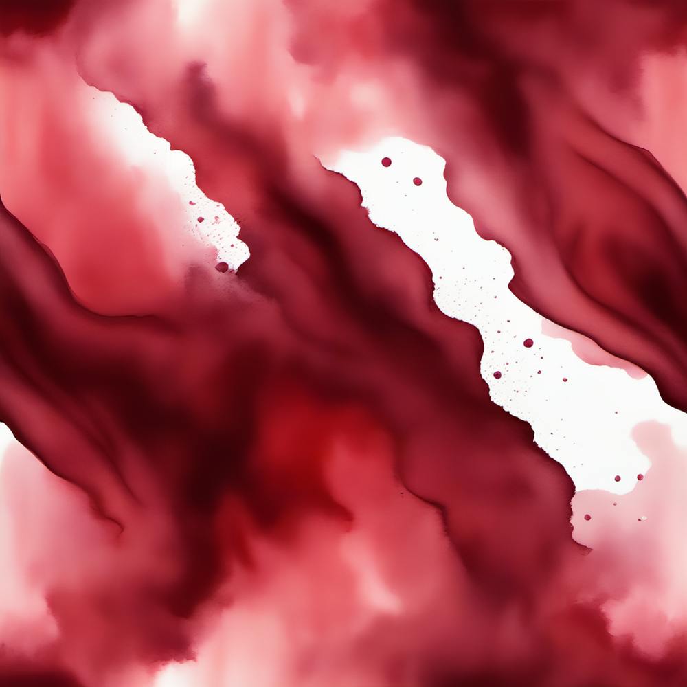 Beautiful maroon crimson abstract background. Drawn, hand-painted aquarelle. Wet watercolor pattern. Artistic background with copy space for design. Vivid web banner. Liquid, flow, fluid effect.