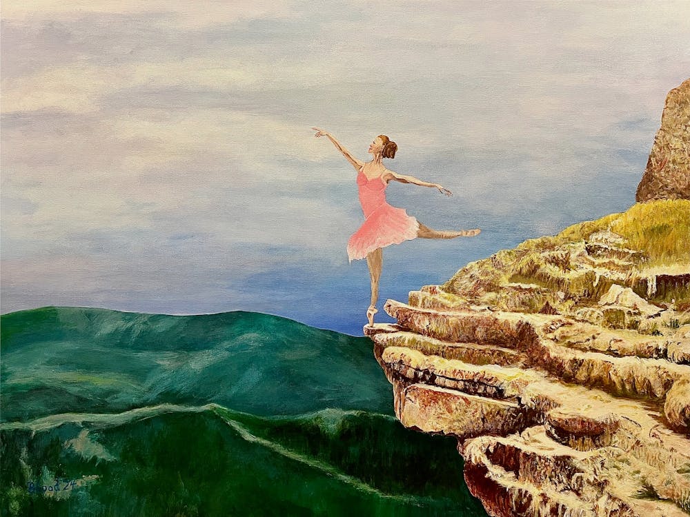 Ballerina On The Edge Of A Cliff