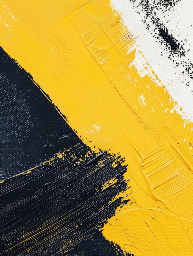 Abstract Yellow And Black Painting 1