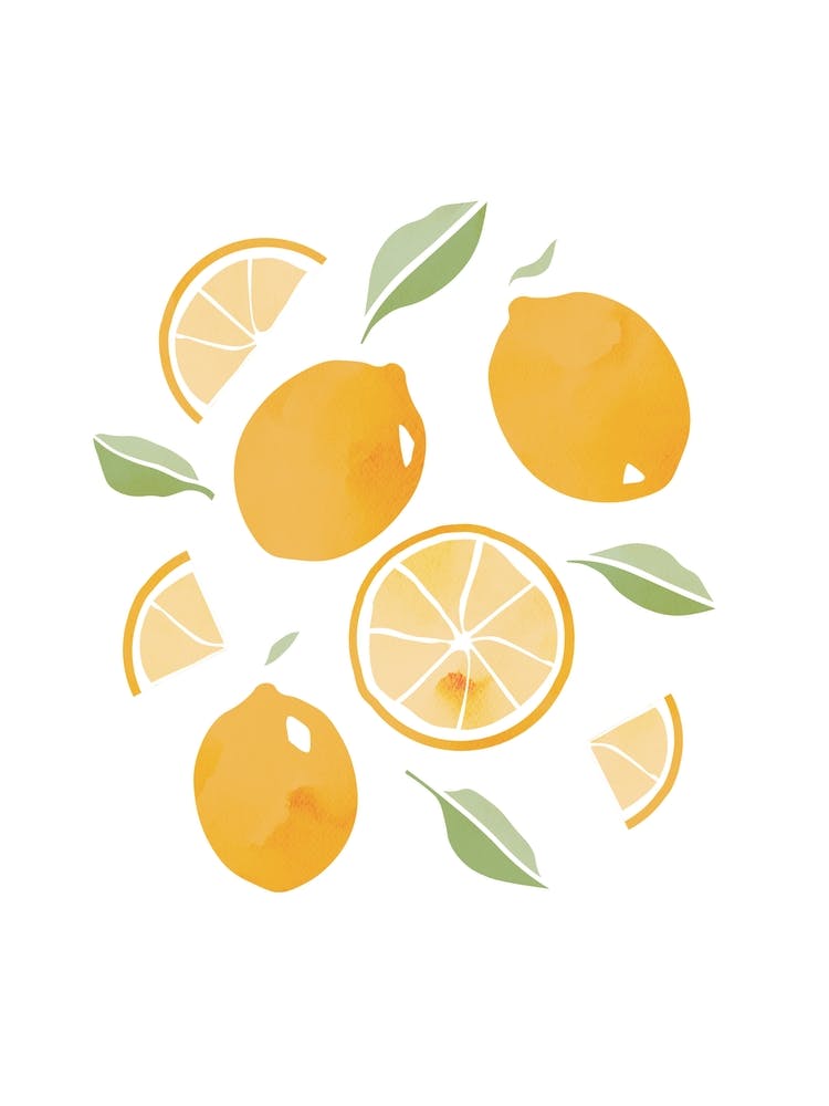 Lemon Fruit Colourful Kitchen Art Nursery Wall