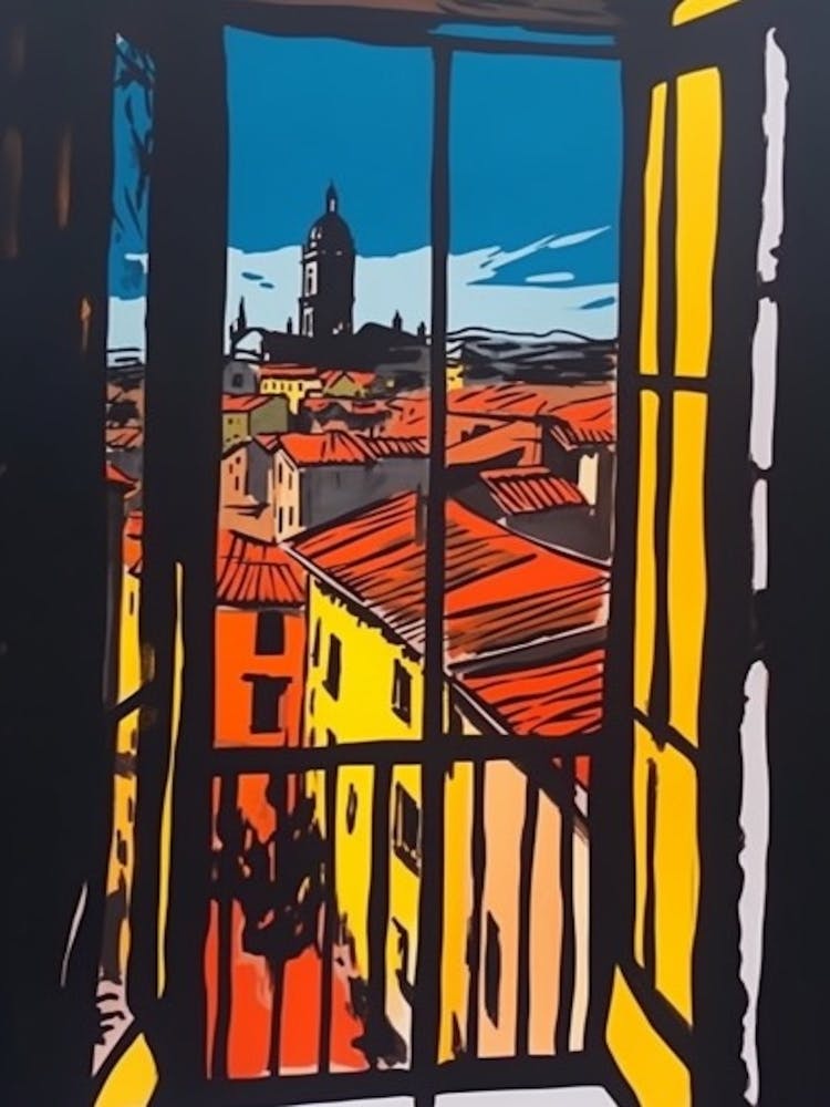 Ein Fensterblick auf Florenz im Stil der Pop-Art 3