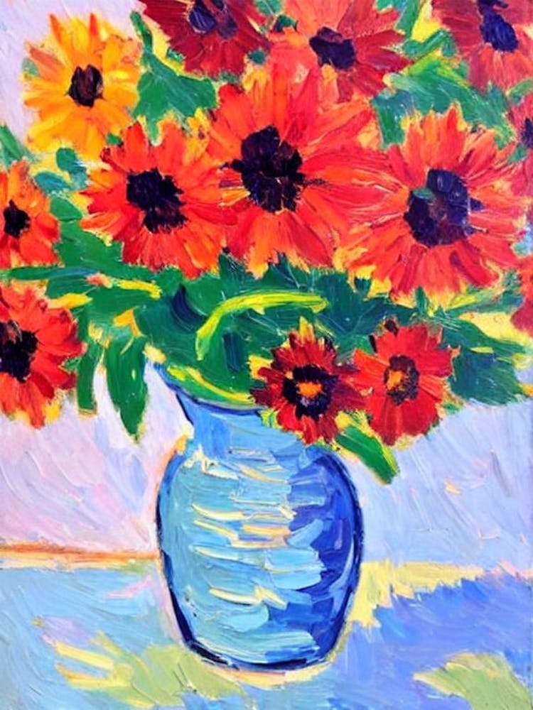 Gazania Floral Abstract Block Colour 2 Flower