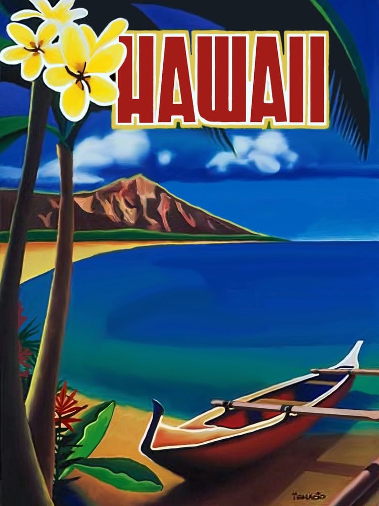 Hawaii, Lonely Boat On The Beach