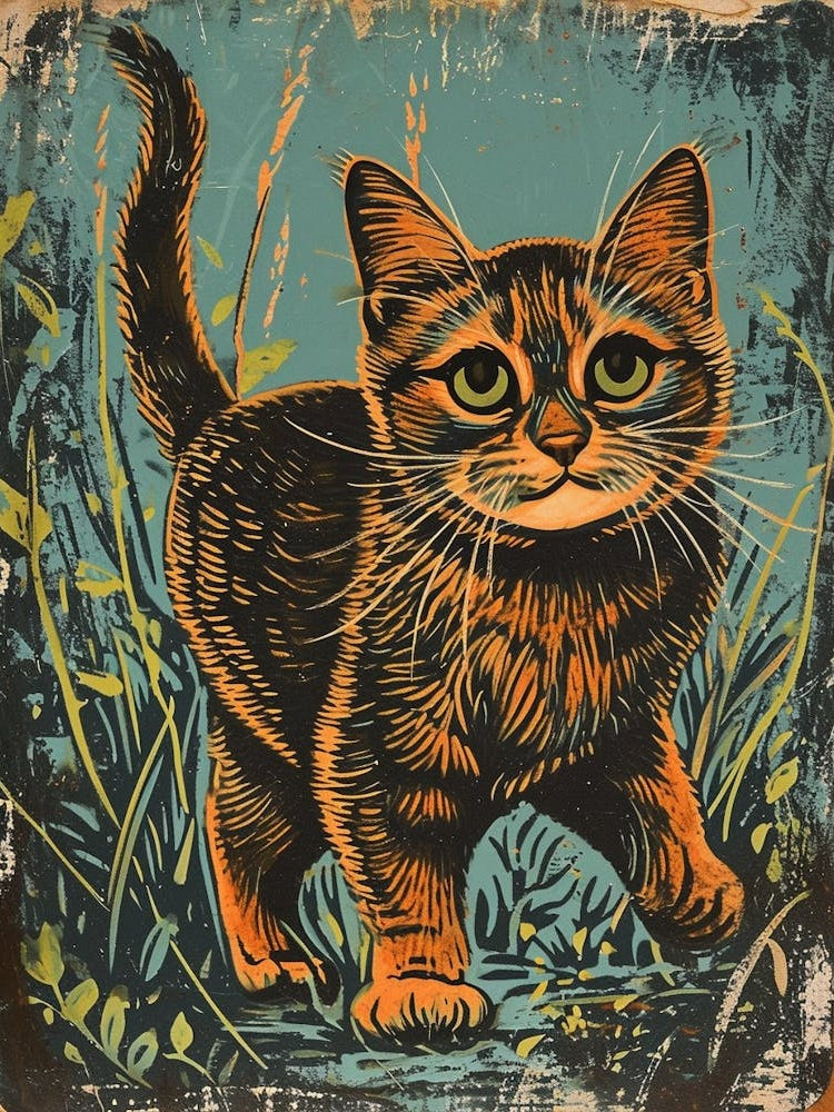 Munchkin Cat Relief Illustration 1