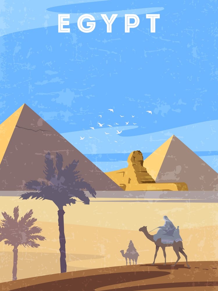 Egypt — Retro travel minimalist poster