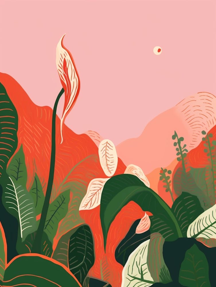 Boho Plant Painting Peace Lily 2