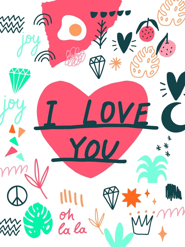 I Love You Pop Illustration