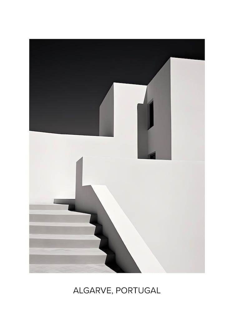 Poster Of Algarve, Portugal, Photography In Black And White 4