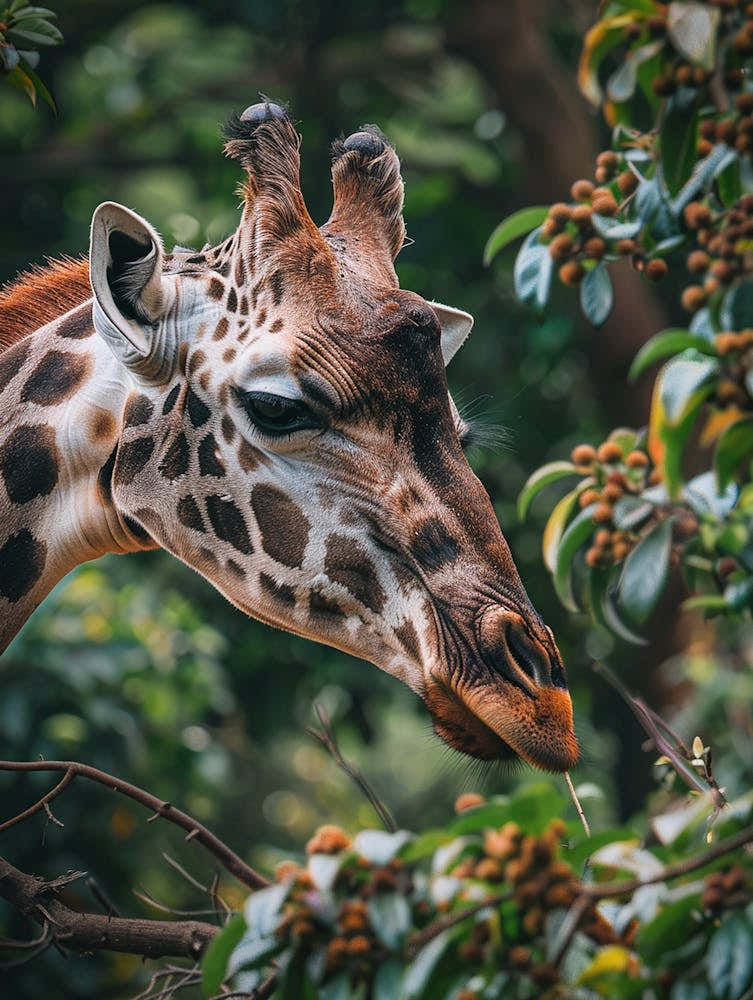 Giraffe In The Forest