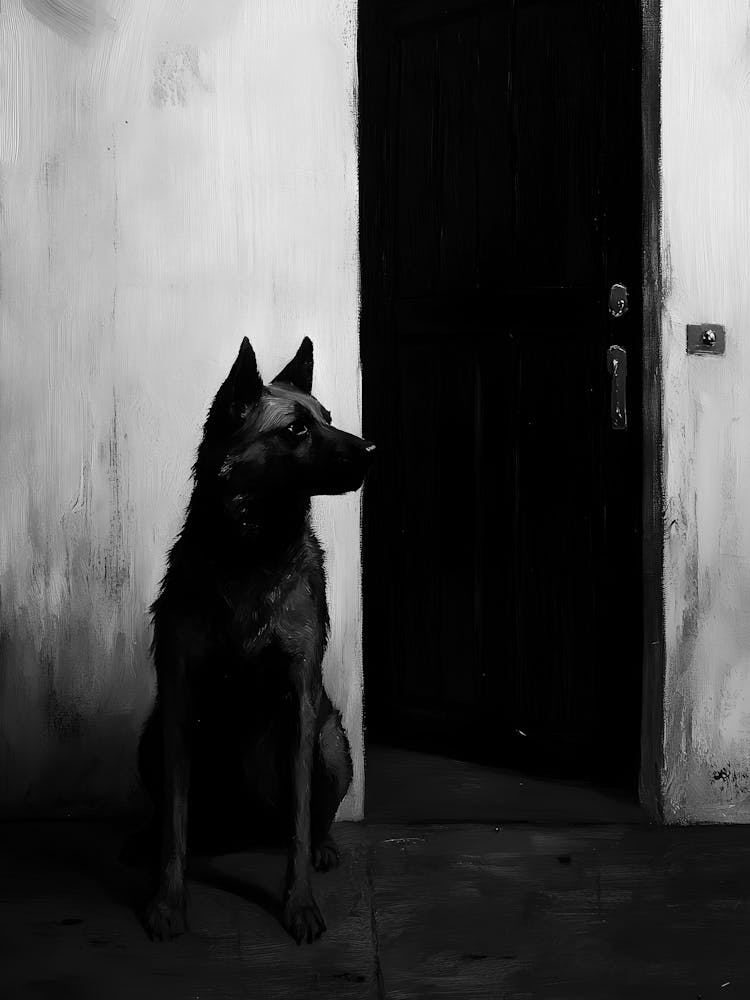 Dog In A Doorway