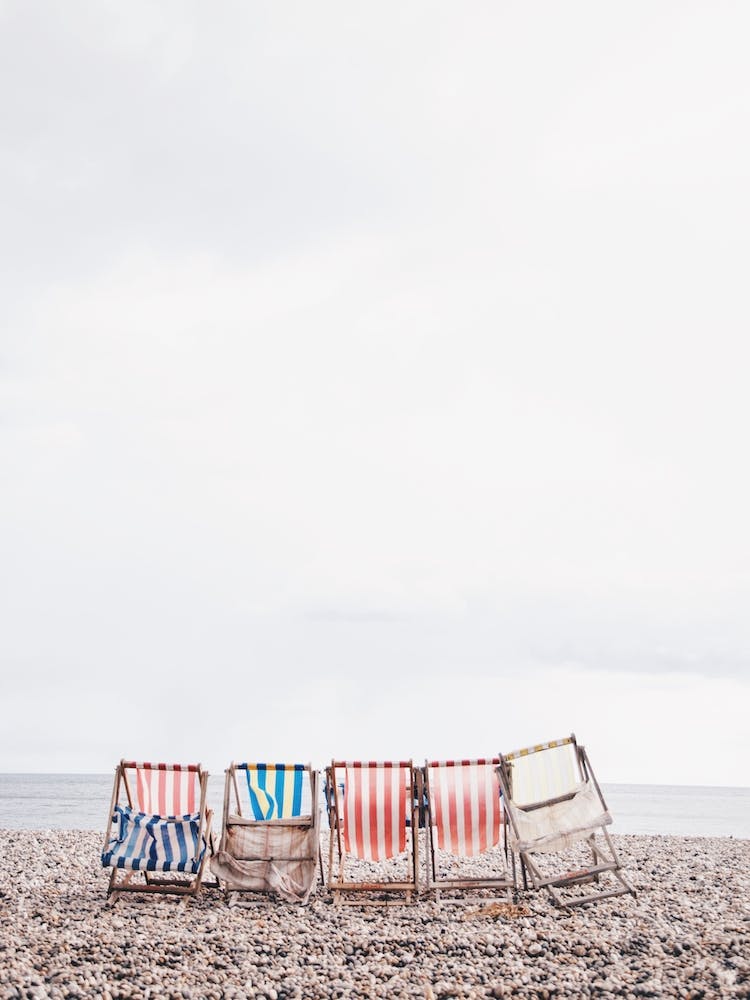 Colored Striped Beach Chairs Beach Seaton