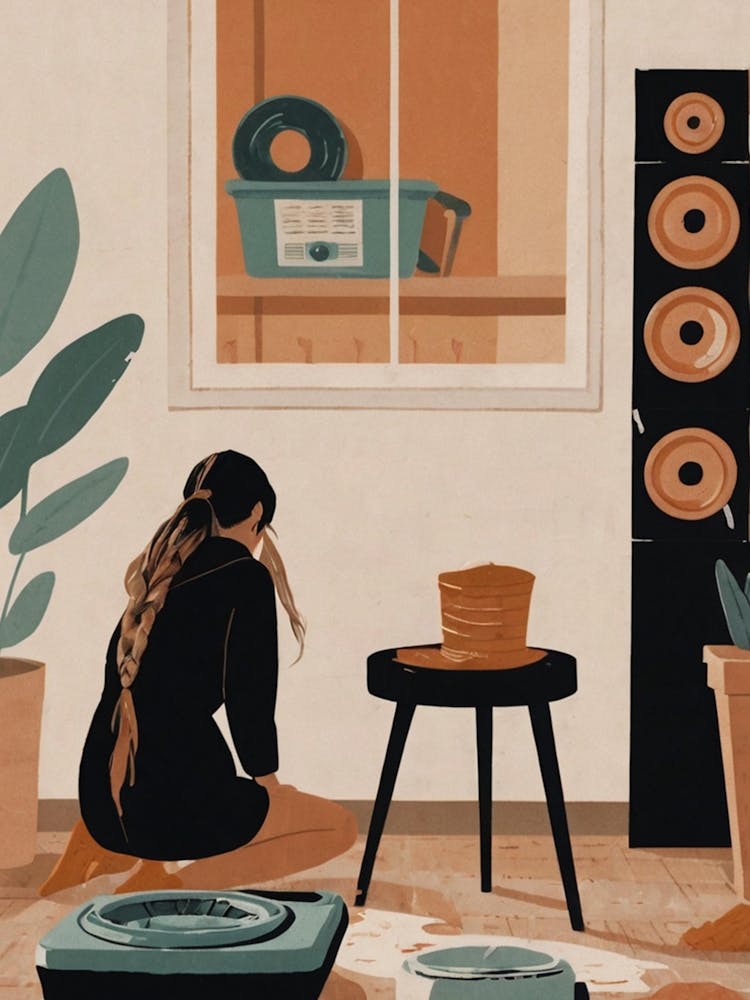 Illustration Of A Girl In A Room