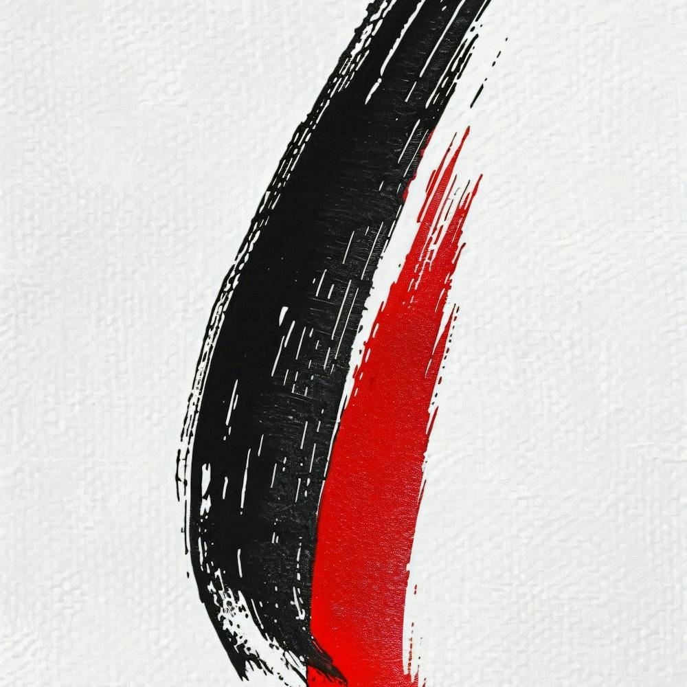 Brushstrokes In Red And Black