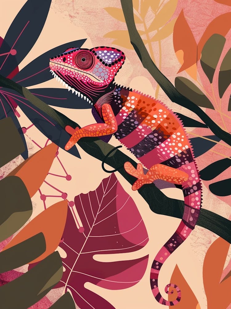 Senegal Chameleon Modern Abstract Illustration 3