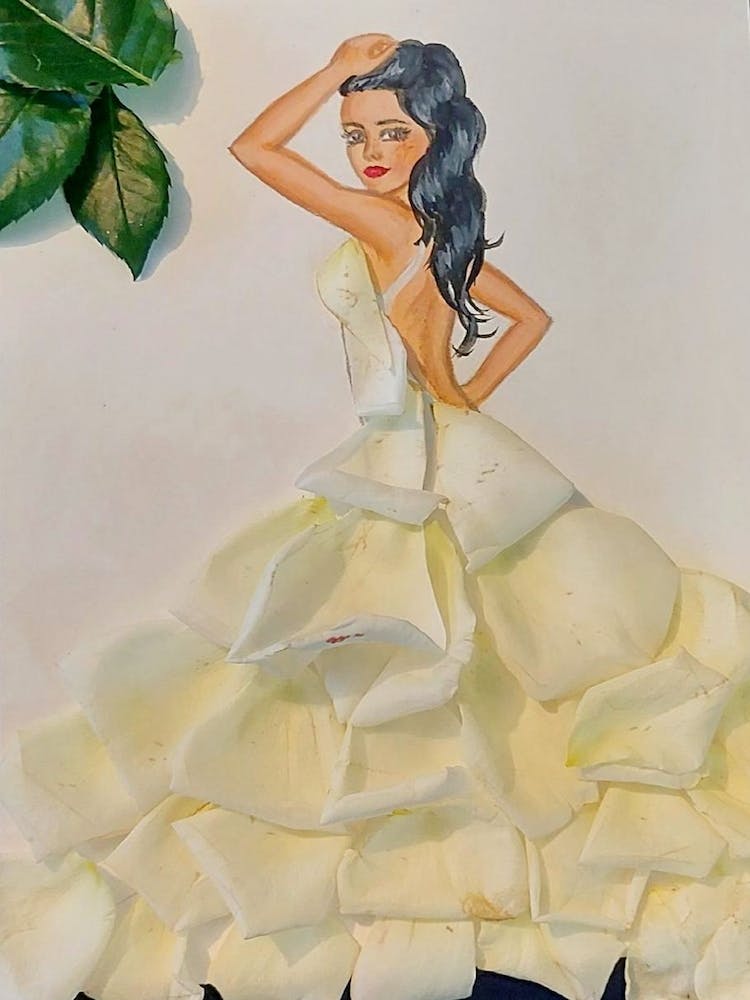 Bride In A Dress Of White Roses