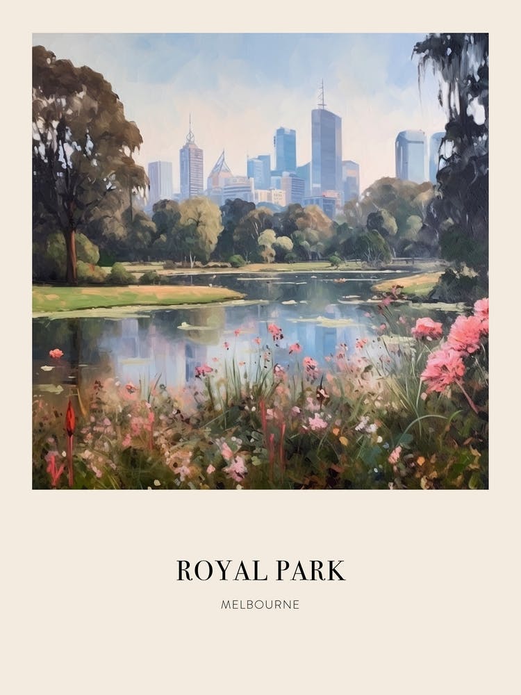 Royal Park Melbourne Australia 4 Vintage Cezanne Inspired Poster