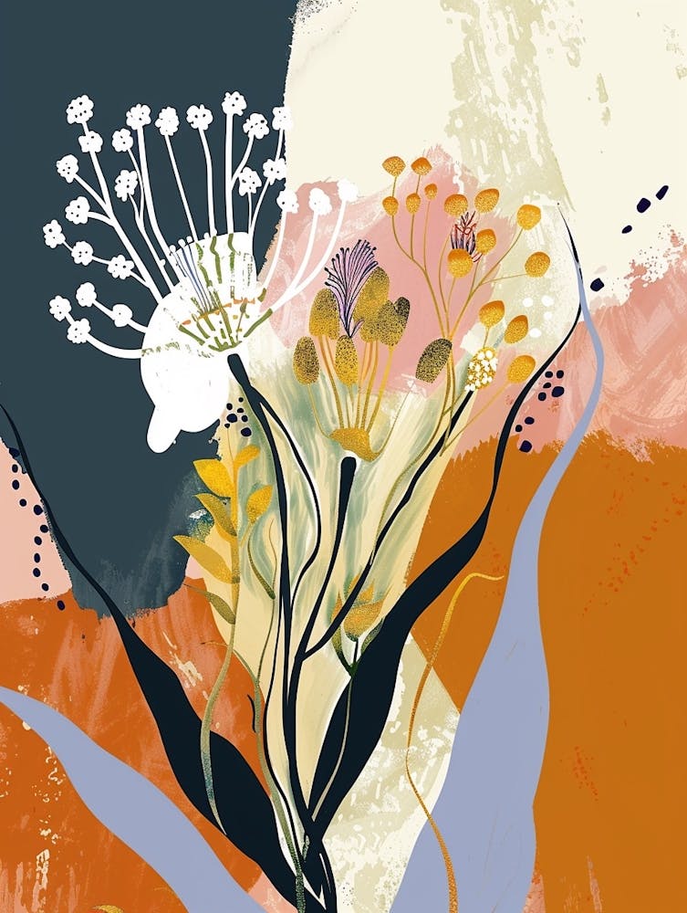 Colourful Flower Illustration Gypsophila 8