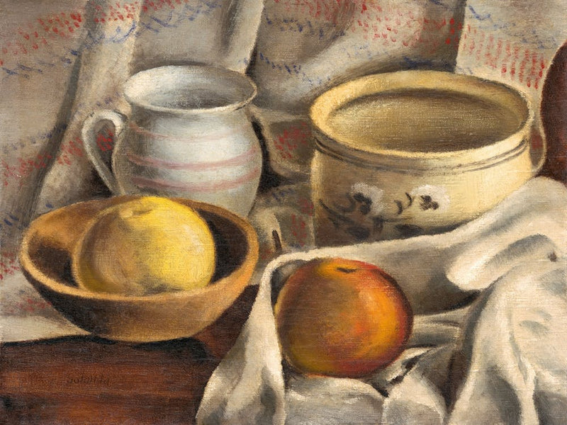 Still Life With Ceramic Pots And Apples (1925–1927), Mikuláš Galanda