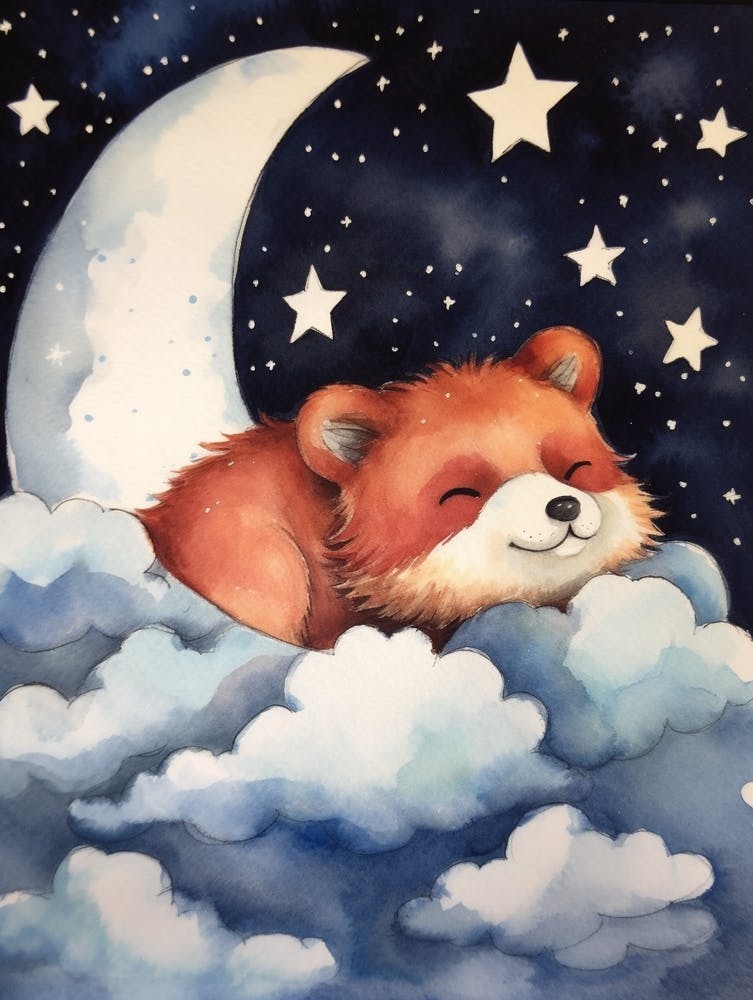 Baby Red Panda 2 Sleeping In The Clouds