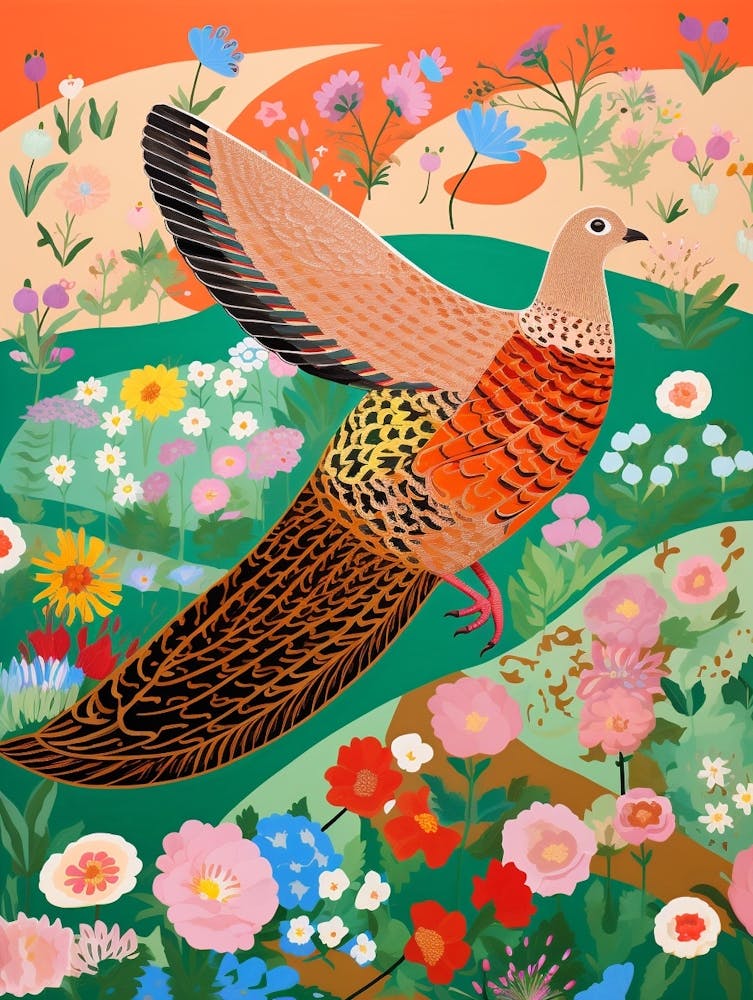 Maximalist Bird Painting Pheasant 3