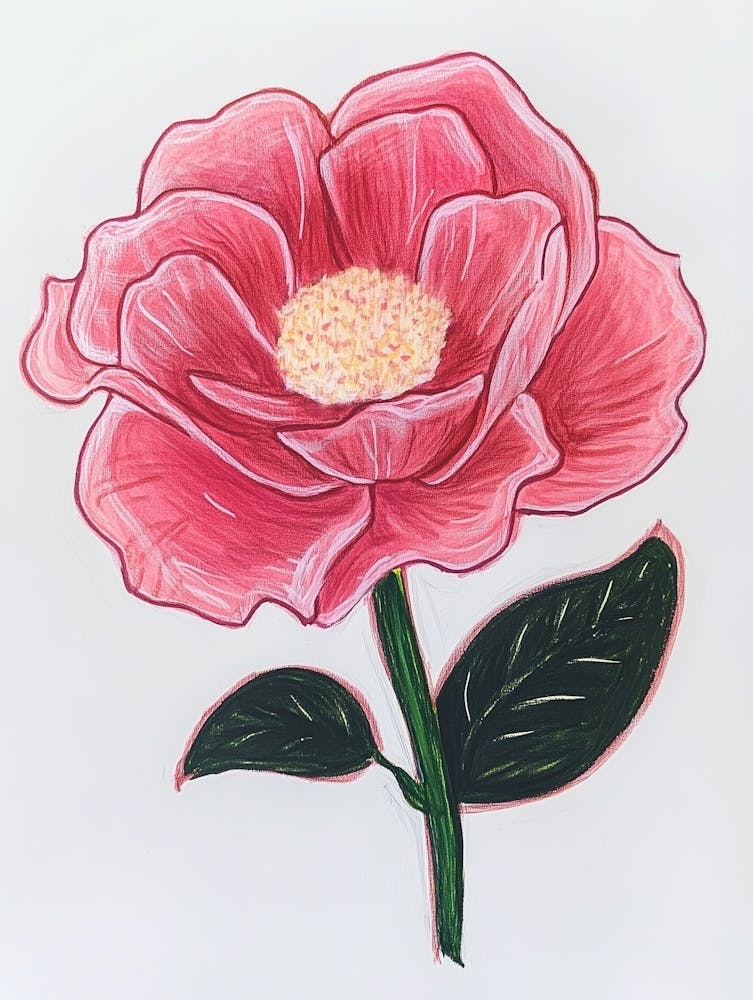 Minimalistisch pinke Rose Malerei Mit Leichter Struktur