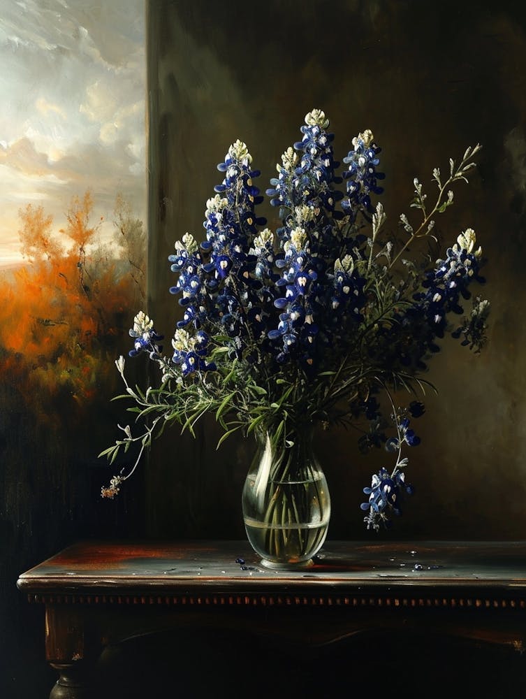 Baroque Floral Still Life Bluebonnet 8