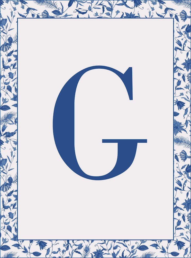 Letter G Monogram Initial Blue