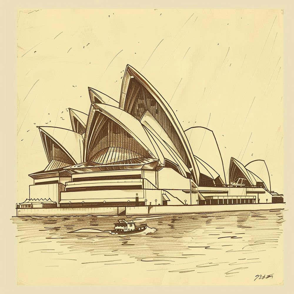 A Sydney Opera House In Sydney Hand Drawn Sketch 1719930199 3