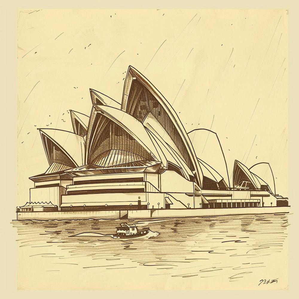 A Sydney Opera House In Sydney Hand Drawn Sketch 1719930199 3