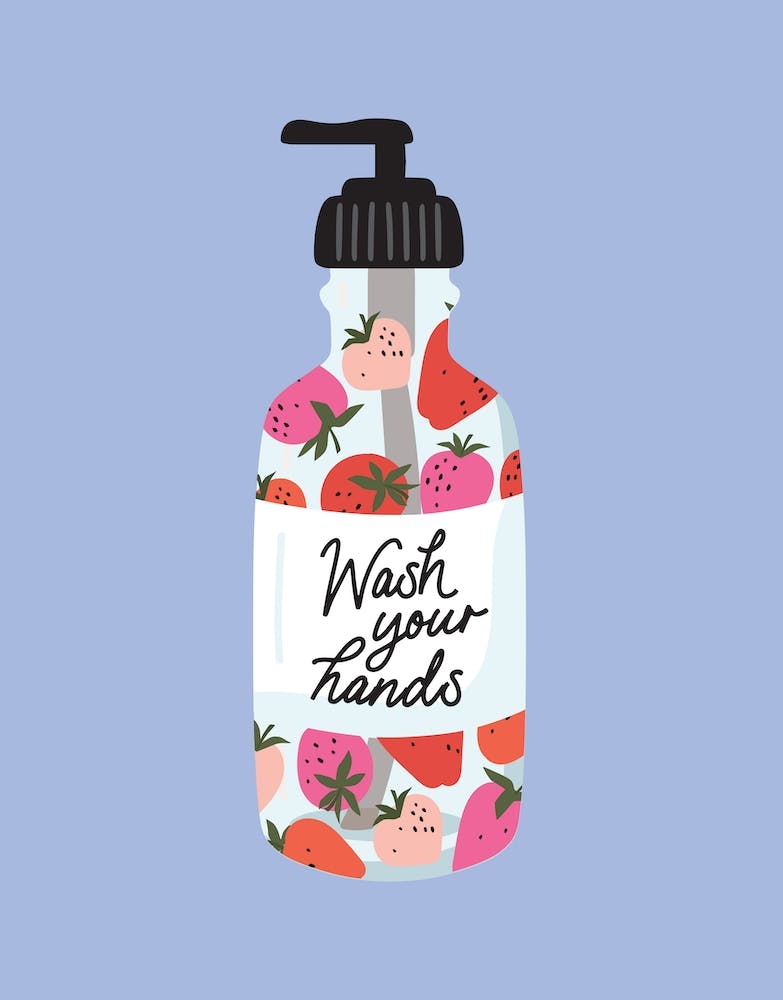 Wash Your Hands Strawberry Bottle