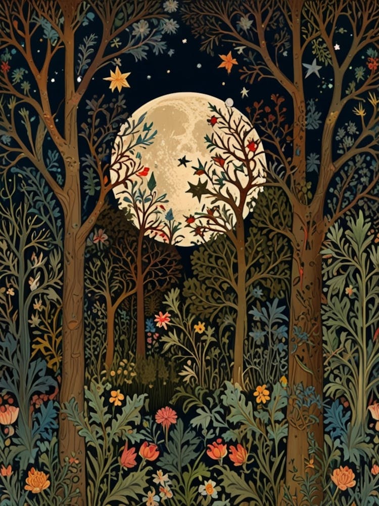 William Morris Moonlight In The Forest 85